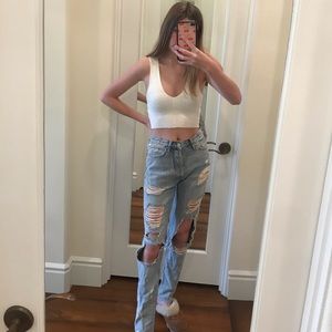 Bikbok ripped blue jeans
